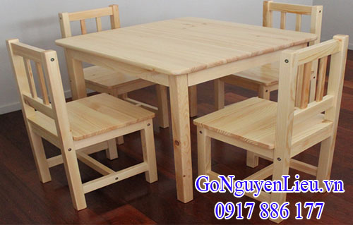 gỗ thông làm bàn ghế